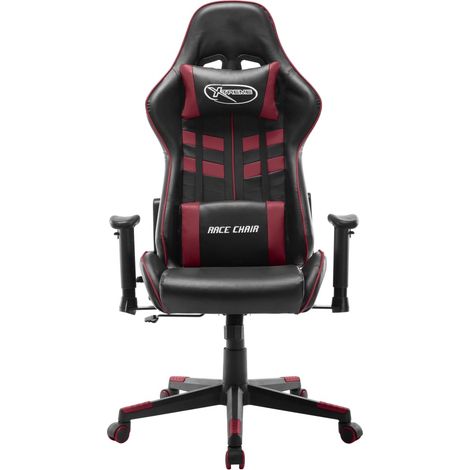 Maison Exclusive - Sedia da Gaming Nera e Rosso Vino in Similpelle