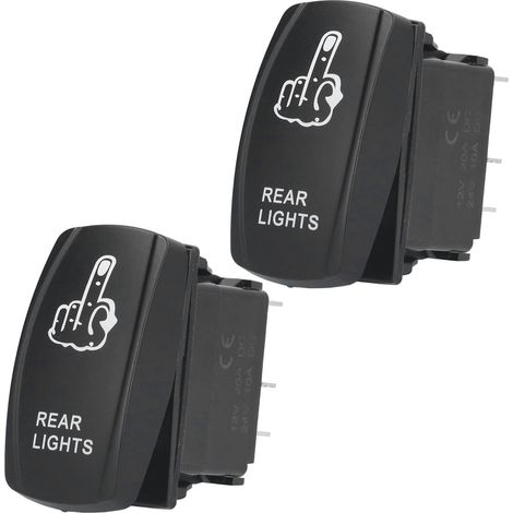 2Pcs Waterproof Rocker Switch Toggle ON Off for Automotive Cars Marine Trucks 5 Pin 12V‑24VFinger Pattern Model
