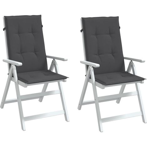 vidaXL Cuscini Sedia Schiena Alta 2 Antracite Mélange 120x50x4 Tessuto