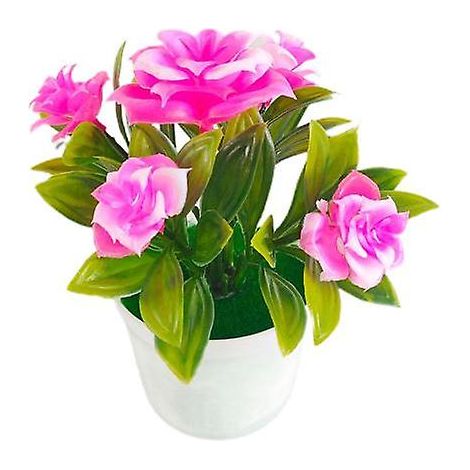 Plante en pot, fleurs artificielles réalistes en plastique, pot de fleurs pour la maisonrose (1/4)