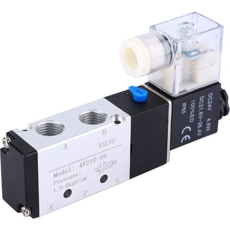 Électrovanne pneumatique 4V210-08 à 2 positions et 5 orifices (DC24V) (1/5)