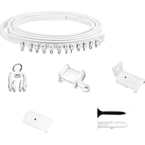 Tringle à rideaux flexible, tringle à rideaux extensible de 2 mètres, tringle à rideaux, tringle à rideaux de séparation de pièce