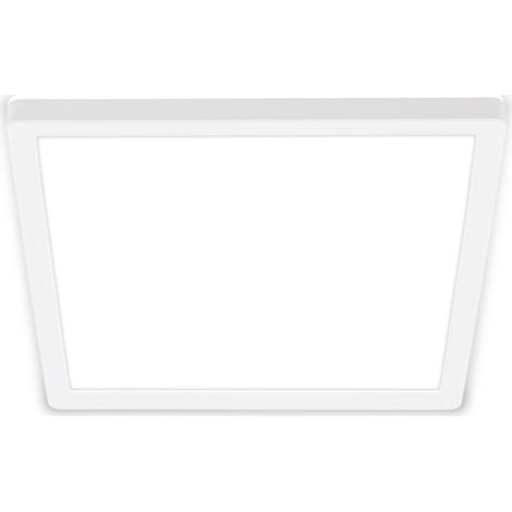 Plafonnier LED à lumière indirecte, plat, lumière blanc neutre, lampe LED, plafonnier LED, lampe de salon, panneau LED, lampe de cuisine, éclairage de plafond, 24x24x3 cm, blanc (1/5)