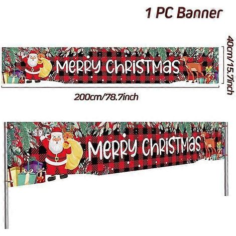 Bannière de Noël extérieure - Décoration de Noël pour la maison - Ornement de Noël - Cadeau de Bonne Année - Style 14 (1/5)