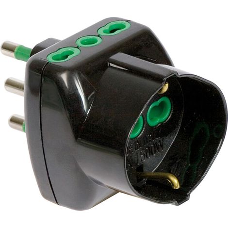FME 82.241 ADATTATORE 16A 2P+T-2 BIPAS SCHUK NERO