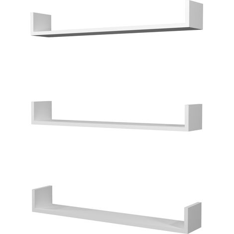 Juego de 3 estantes de pared 12 x 90 x 15 cm blanco 030007080 (1/2)