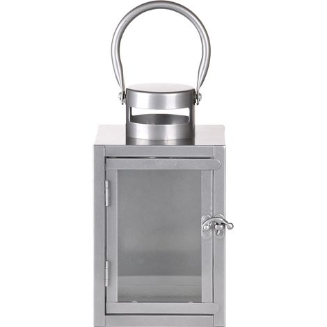 Esschert Design Wandlaterne Silberfarben 23 cm - Stahlblech & Glas (1/4)
