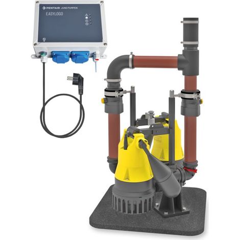 Jung Einbauset Easyfix Duo 32 D für Doppelanlage Tauchpumpen und Drainagepumpen JP50307