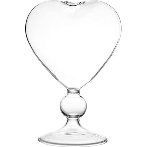 Pot de Fleur en Verre en Forme de Coeur Vase De Bureau sur Pied Conteneur de Jardinière Décor à la Maison (1/5)