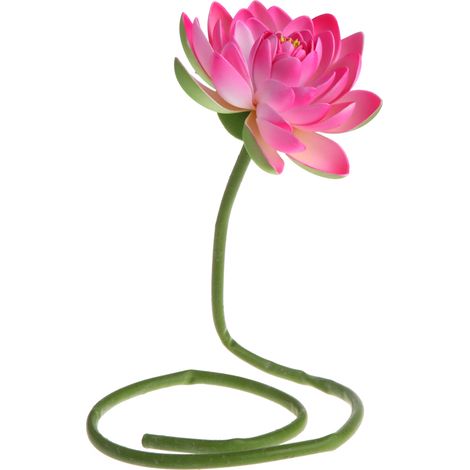 Lotus artificiel, nénuphar et tige pour décorer un vase de jardin ou d'étang.-AquaForge