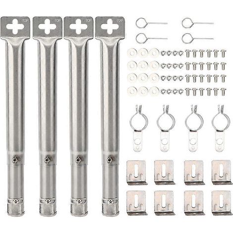 Lot de 4 brûleurs tubulaires droits universels réglables en acier inoxydable pour barbecue à gaz (1/4)