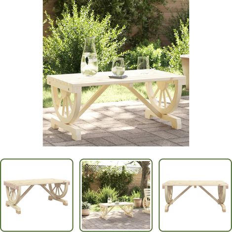 Holz Tisch - Garten-Couchtisch 90x50x40 cm Massivholz Tanne (1/5)