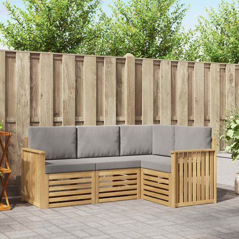 vidaXL Ensembles de canapés 4 pcs Blanc et gris clair (1/5)