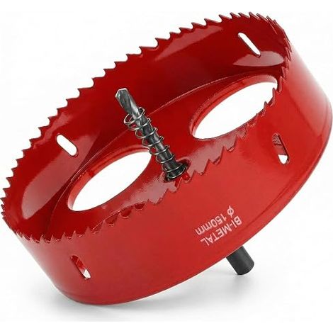 Bi-Metal Hole Saw Ø 150 mm, M42, with Hexagonal Shank and Drill Bit for Aluminium, Iron and Wood (1/5)