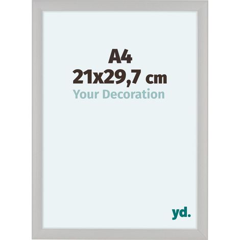Cadre Photo 21x29.7cm A4 Blanc Grain de Bois MDF Como. (1/5)