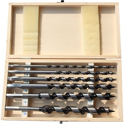 Jeu de 6 mèches hélicoïdales pour bois (6/8/10/12/16/20 x 230 mm) (1/4)