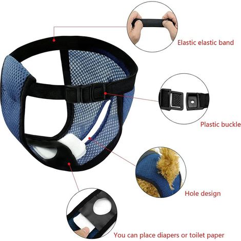 Lot de 3 culottes hygiéniques lavables pour chiennes – toutes tailles (1/4)