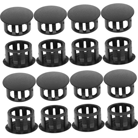 Lot de 100 bouchons en plastique noir panneaux encastrés armoires (1/5)