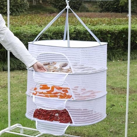 Filet de Séchage Pour Plantes,3-Couches Filet de Séchage Suspendu Pliable avec Fermetures à Glissière,Sèche Herbes à Suspendre,Filet de Rangement Tente Herbe,Panier de Séchage pour Légumes,Plantes (1/4)