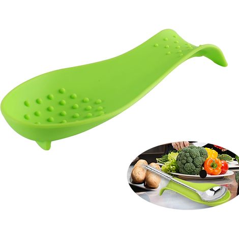 Soporte para cucharas, de silicona, resistente al calor, antideslizante, gancho de pared, para cocina, hogar y restaurante. (1/5)