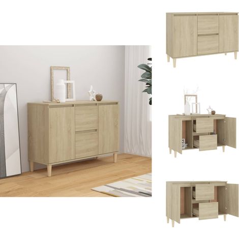 Sideboard Sonoma-Eiche 103,5x35x70 cm Holzwerkstoff - Sideboard - Wohnzimmermöbel - Holzmöbel - Schreibtischschrank - Regal (1/5)