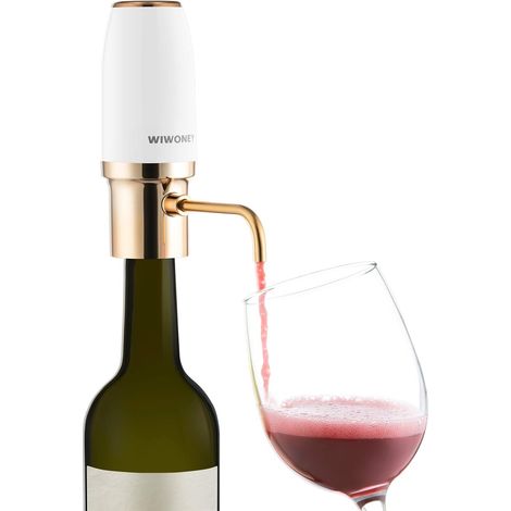 Aérateur et verseur électrique de vin, décanteurs automatiques intelligents, doseur rechargeable avec câble micro USB Blanc (1/5)