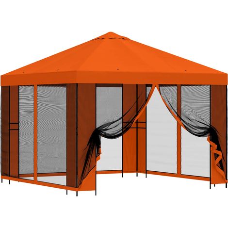 Gazebo da giardino con pareti laterali 3 x 3 m Arancione vidaXL (1/5)