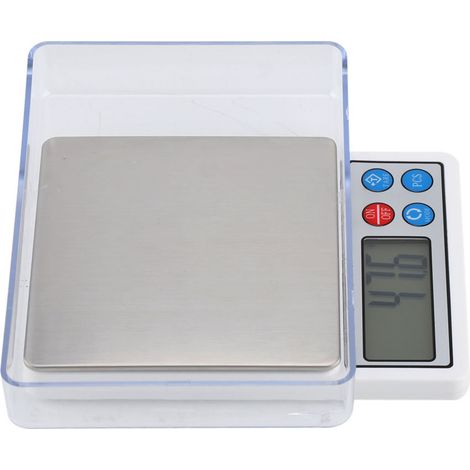 Tragbare digitale elektronische Waage 2000 g/0,1 g, hochpräzise, kompakte Mini-Messwaage für Küche und Schmuck (1/5)
