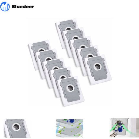 10 Sacs d'aspirateur pour iRobot Roomba i7 i7+ i3 i3+ i4 i4+ i6 i6+ j7 j7+ i8 i8+S9 S9+ E5 E6 E7 Clean Base, Sac à Poussière de Rechange Accessoire (1/5)