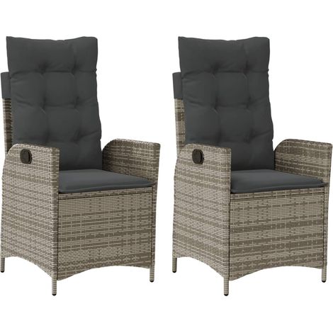 Maison Exclusive - Sillones reclinable jardín y cojines 2 uds rat
