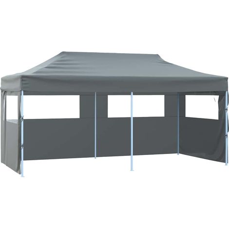 Tente de réception pliable avec 4 parois 3x6 m Acier Anthracite (1/5)