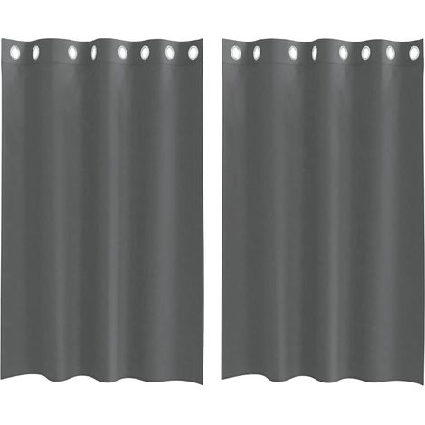 Maison Exclusive - Voile Vorhänge mit Ösen 2 Stk. Dunkelgrau 140x