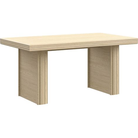 Table à manger moderne rectangulaire chêne clair Italino 160cm (1/3)