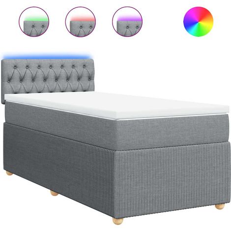 Maison Exclusive - Boxspringbett mit Matratze Hellgrau 80x200 cm