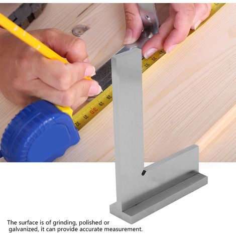 Règle d'Équerre 90° Plate en Acier Carbone de Précision avec Socles Outil Mécanicien 3 (1/5)