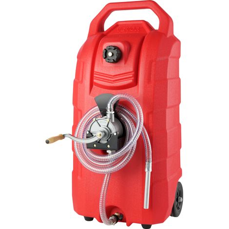 VEVOR Bidon deEssence sur Roues 16 gal 60 L Reservoir Carburant Portable 7,8 L/min avec Pompe Manuelle, Transfert Carburant pour Essence, Diesel, Huile, Machine, Tondeuse, Voiture, Tracteur, Bateau