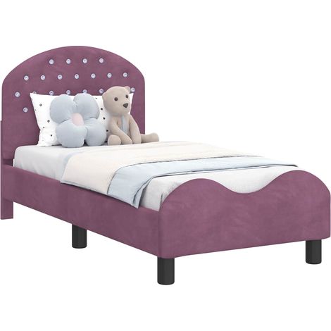 Toddler Bed Frame with Headboard Purple 70 x 140 cm Velvet vidaXL