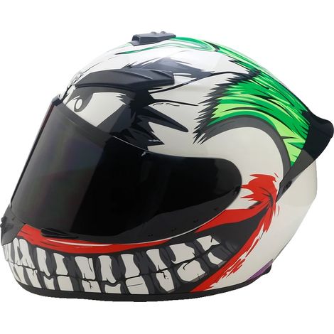 Casque de moto intégral, certifié DOT, ajustement réglable, Rouge, XXL (1/2)