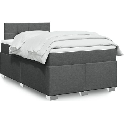 Boxspringbett mit Matratze Dunkelgrau 120x190 cm Stoff