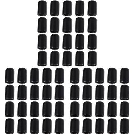 3 Schwarze Gummikappen Schrauben und Sicherheitskappen
