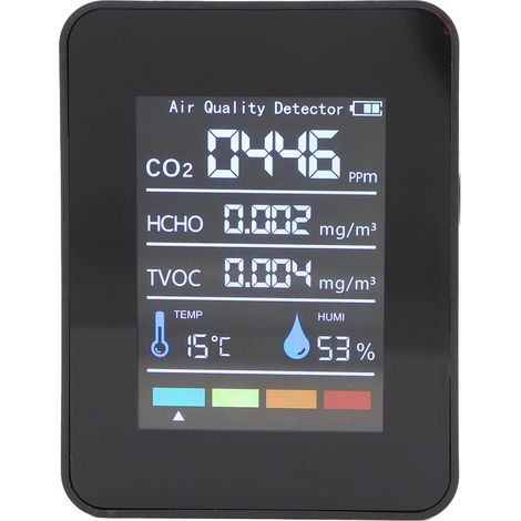 Luftqualitätsmonitor, CO2-Detektor, Temperatur- und Feuchtigkeitsmesser, für den Hausgarten, Luftqualitätsmonitor (1/5)