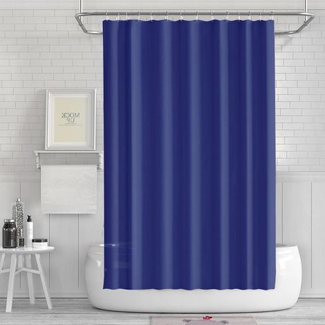 Tenda da doccia impermeabile, blu scuro, 180x180 cm, antimuffa e ad asciugatura rapida (1/5)