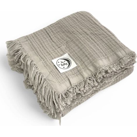 Coperta in mussola Be Baby 100x120 grigio morbido (1/4)