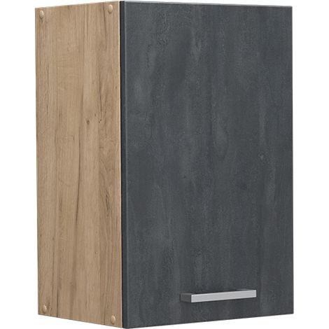 Pensile da cucina R-Line, Calcestruzzo nero, 40 cm, Vicco