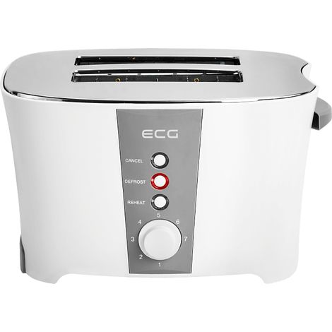 ECG ST 818 Toaster 800 Watt, 7 Bräunungsstufen, Weiß/Grau