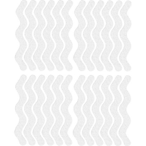 Rutschfeste Duschaufkleber, S-förmig, für Badewanne, Dusche, Treppen, 1,3 x 18 cm, 24 Stück, transparent (1/4)