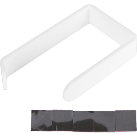 Weißes Acryl-Toilettenpapierrollenhalter-Set fürs Badezimmer, kein Bohren erforderlich, kreativer Wandhalter für Toilettenpapier und Papierhandtücher. (1/5)