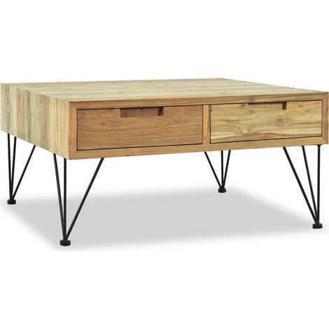 Couchtisch 80x80x40 cm Massivholz Teak