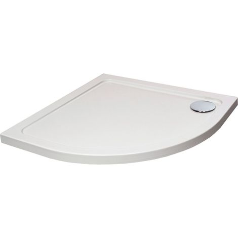 White Quadrant Stone Resin Shower Tray with Corner Waste Position - 800 x 800mm - Balterley