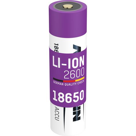 ANSMANN 18650 Li-Ion Akku (3.6V, 2600 mAh) mit Safetyboard, Taschenlampe etc.